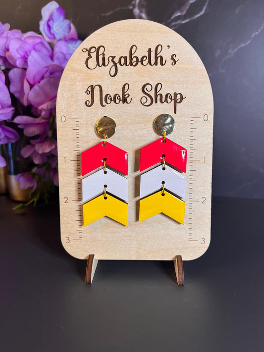 Chiefs Inspired Wood Arrow Earrings | Wooden Lightweight Earrings | Kansas City | Arrow Earrings | KC Local | Game Day Earrings |