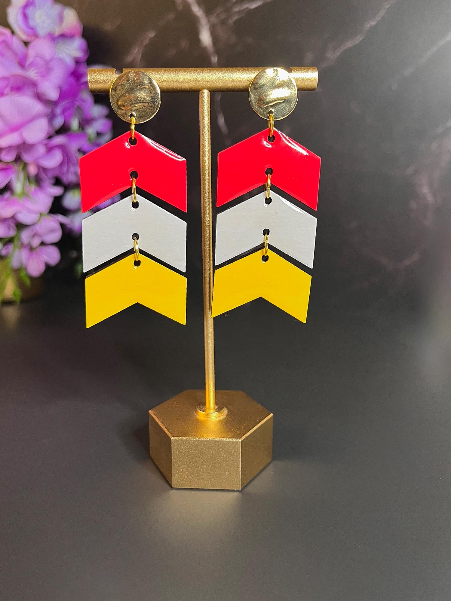 Chiefs Inspired Wood Arrow Earrings | Wooden Lightweight Earrings | Kansas City | Arrow Earrings | KC Local | Game Day Earrings |