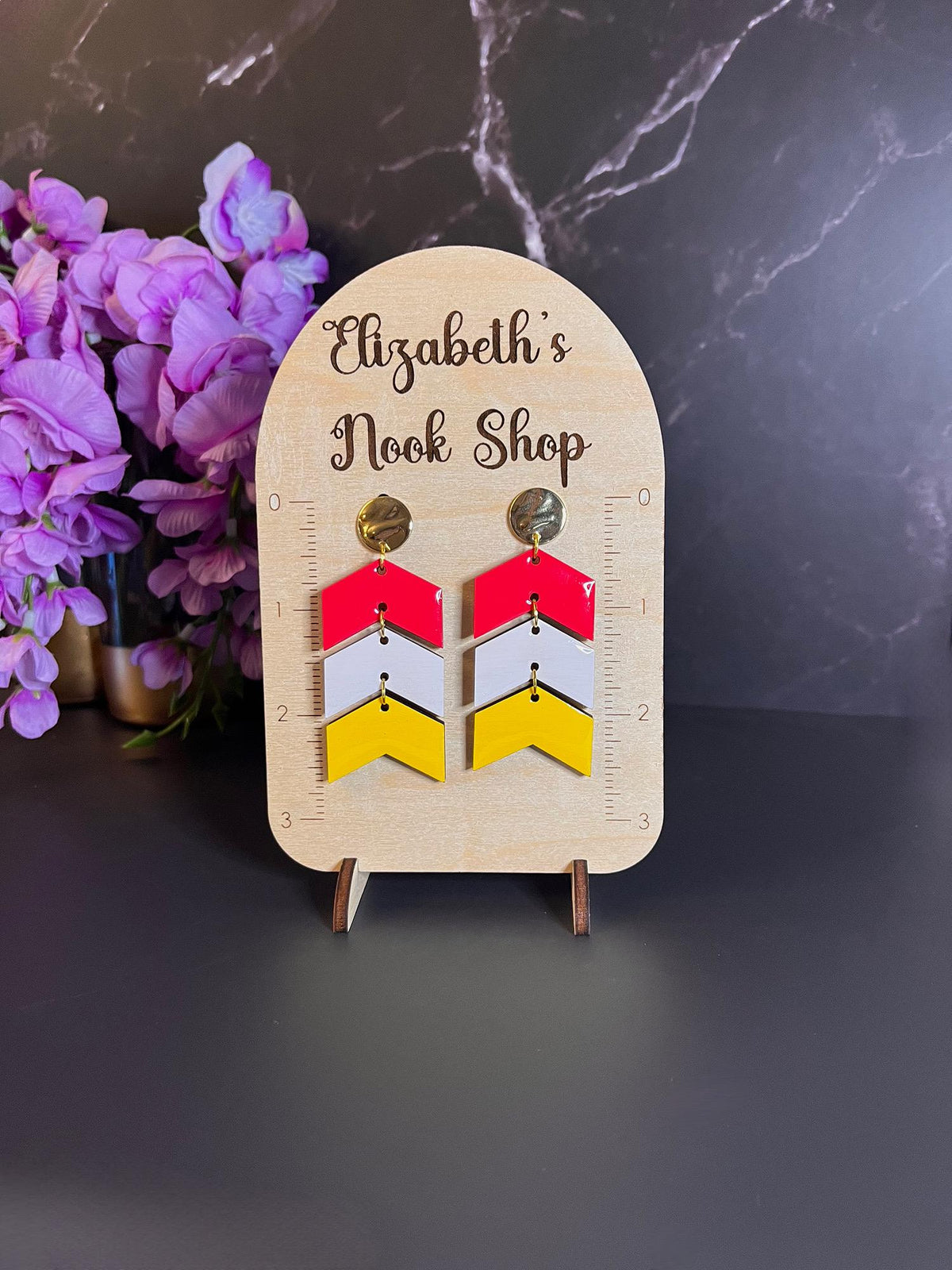 Chiefs Inspired Wood Arrow Earrings | Wooden Lightweight Earrings | Kansas City | Arrow Earrings | KC Local | Game Day Earrings |