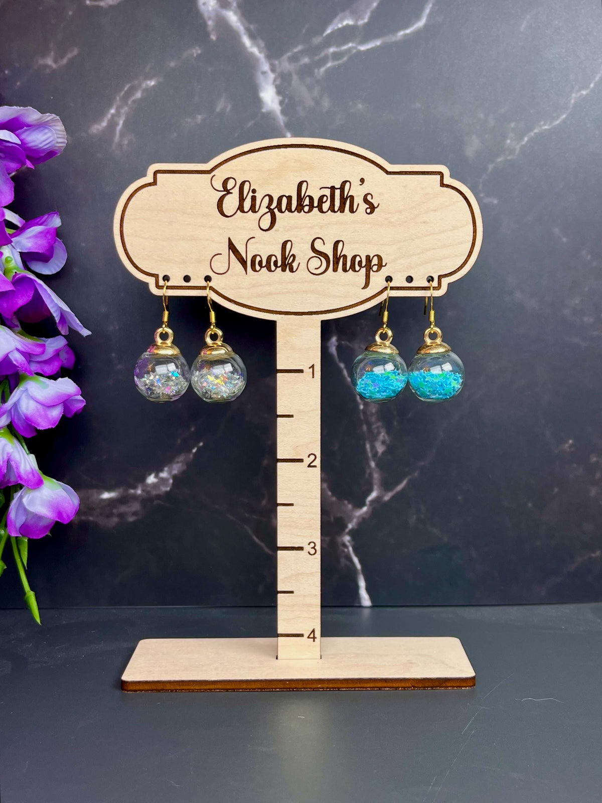 Star Filled Glass Ball Earrings | Gifts for Her | Gifts for Daughters | Simple Gold Design | Star Confetti | Unique and Fun | Kandi Jewelry