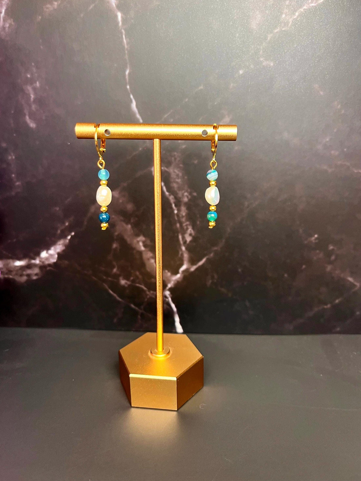 Dainty Gemstone Earrings for Women | Dainty Small Earrings | Gemstone Pearl Earrings | Gifts for Women | Lightweight Huggie Hoop Earrings |
