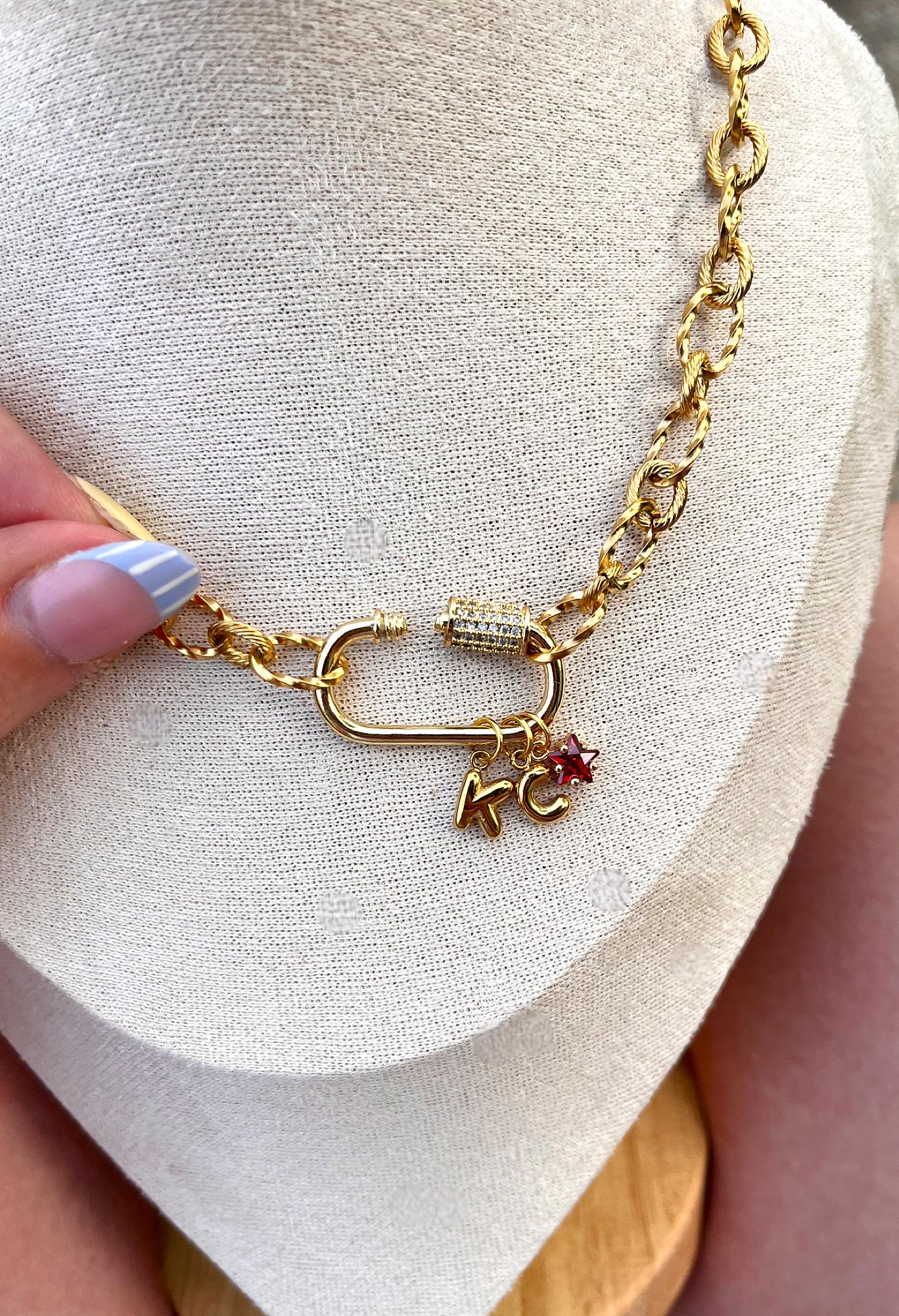 18k Gold Plated Stainless Steel Charm Necklace | Kansas City Inspired Charm Necklace | Gift Ideas for KC Sports Fans | Chiefs Inspired |