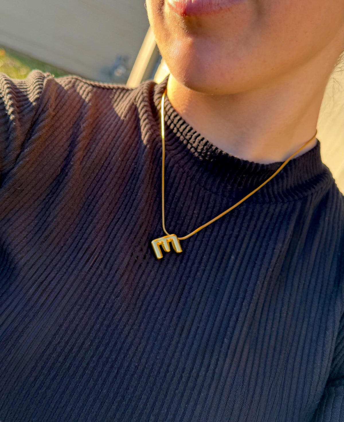 Stainless Steel Bubble Letter Initial Necklace | Custom Initial | Statement Necklace | Non Tarnish Gold Stainless Steel | Stacking Necklaces