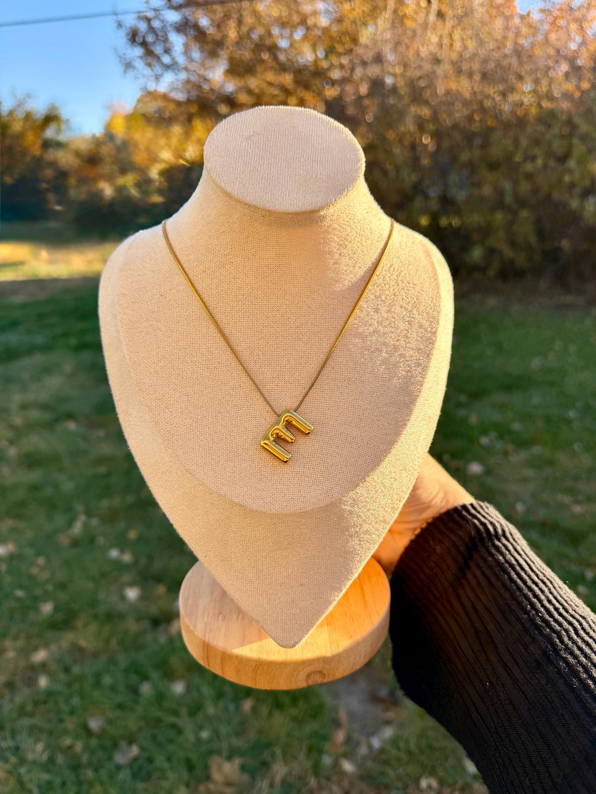 Stainless Steel Bubble Letter Initial Necklace | Custom Initial | Statement Necklace | Non Tarnish Gold Stainless Steel | Stacking Necklaces