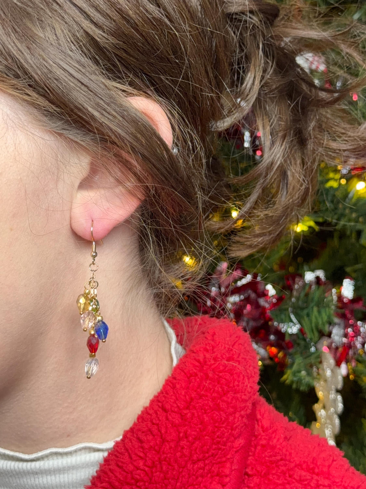 Beaded Christmas Light Earrings | Lightbulb Earrings | Christmas Lights | Christmas Earrings | Holiday Party | Gifts for Women | Lightweight