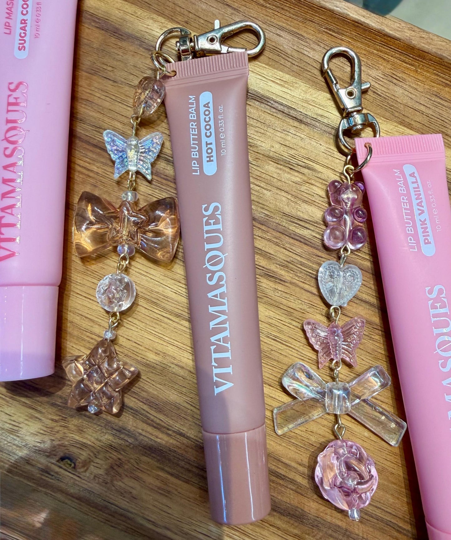 Lipgloss W/ Charms | Vitamasques Lipgloss W/ Charms | Party Favors | Bridesmaid Gifts | Gifts for Girls | Lippie Charms | Stocking Stuffer |