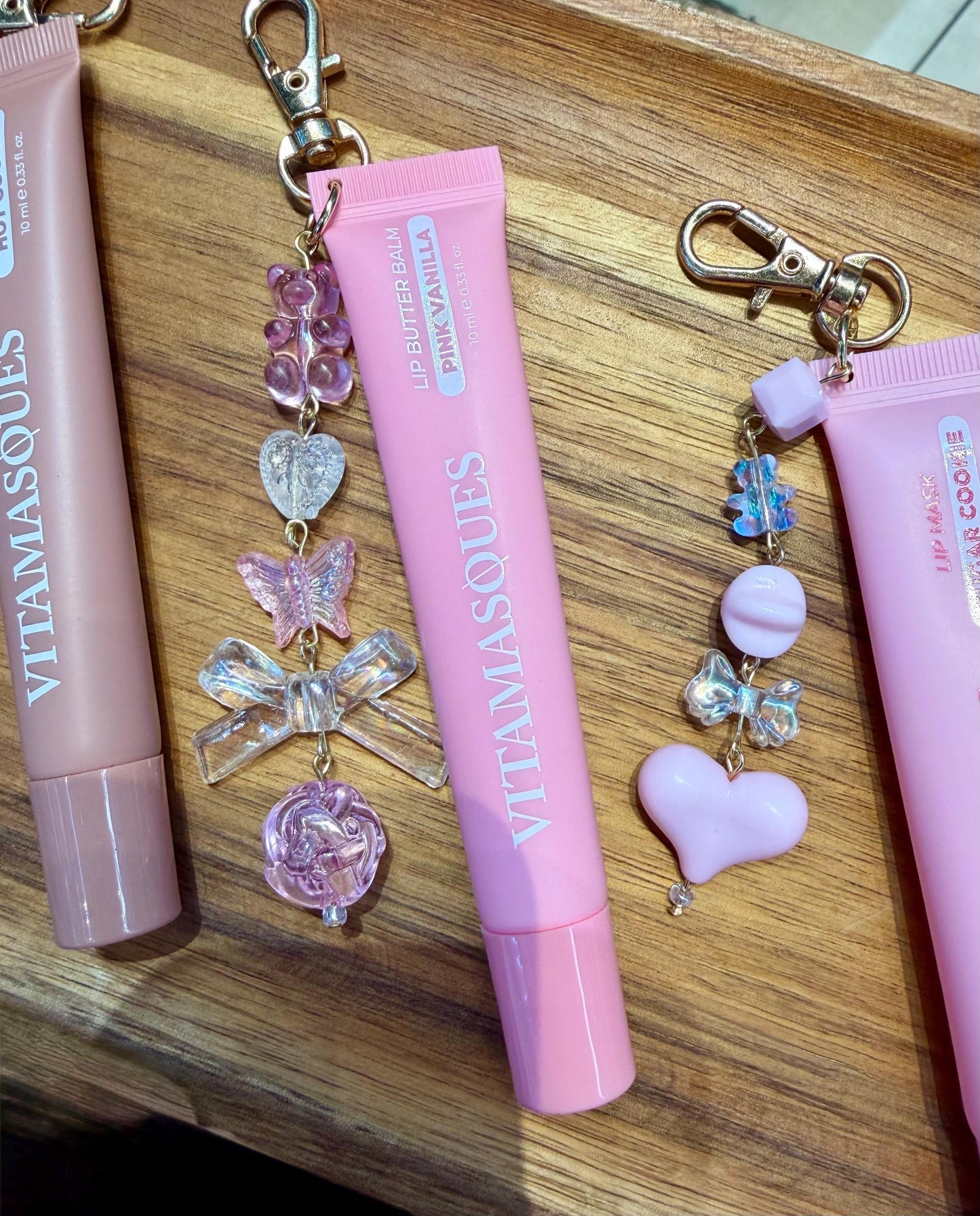 Lipgloss W/ Charms | Vitamasques Lipgloss W/ Charms | Party Favors | Bridesmaid Gifts | Gifts for Girls | Lippie Charms | Stocking Stuffer |