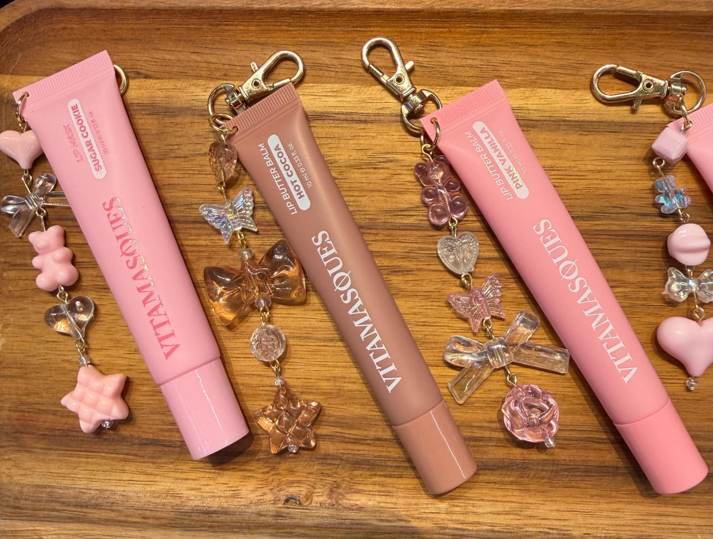 Lipgloss W/ Charms | Vitamasques Lipgloss W/ Charms | Party Favors | Bridesmaid Gifts | Gifts for Girls | Lippie Charms | Stocking Stuffer |