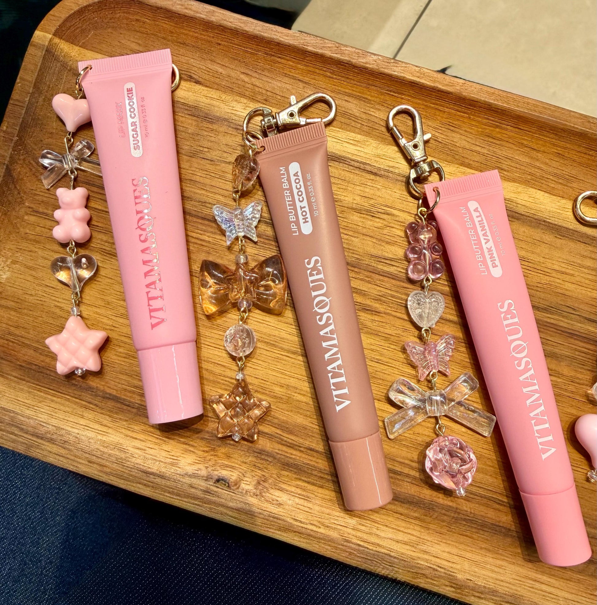 Lipgloss W/ Charms | Vitamasques Lipgloss W/ Charms | Party Favors | Bridesmaid Gifts | Gifts for Girls | Lippie Charms | Stocking Stuffer |