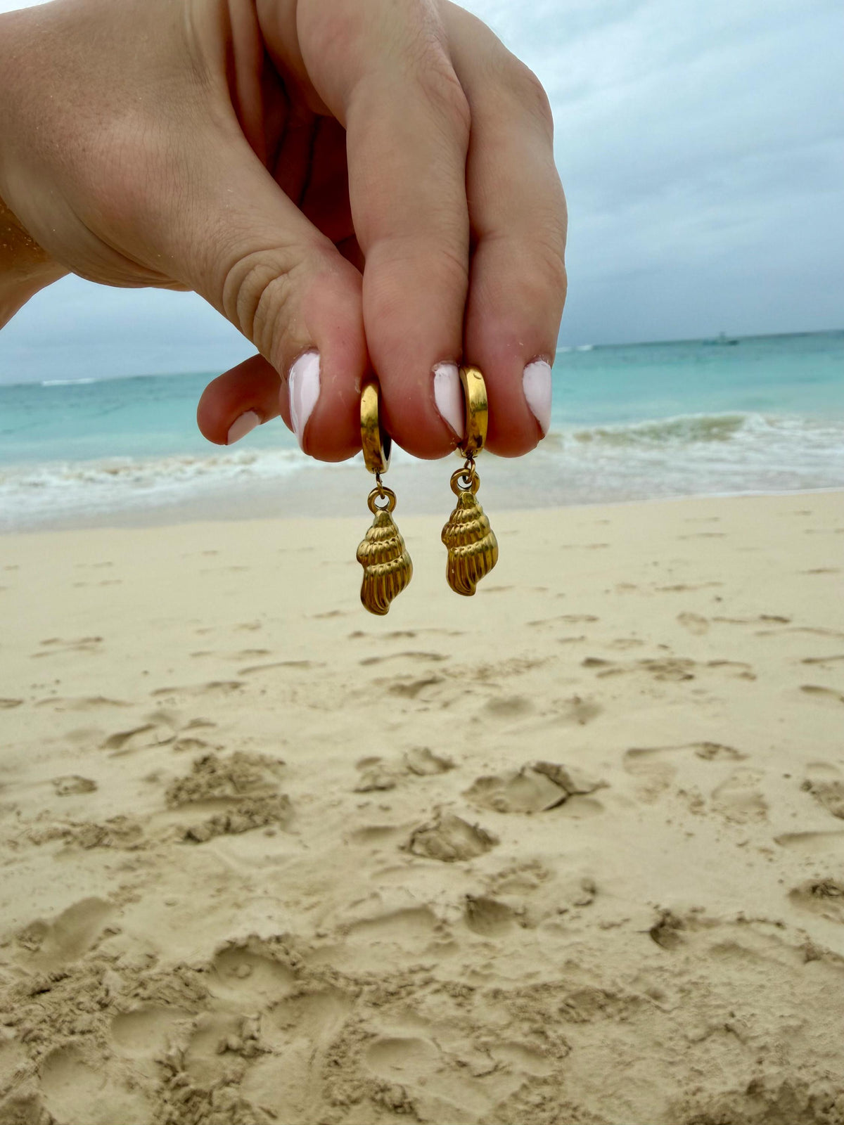 Mermaid Spiral Huggies | Stainless Steel Water Resistant Huggies | Summer Beach Ocean Earrings |
