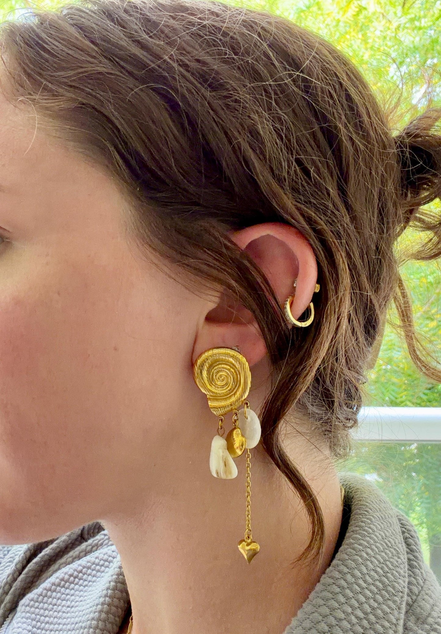 Siren Tides Earrings | Stainless Steel Water Resistant Earrings | Summer Beach Statement Earirngs |