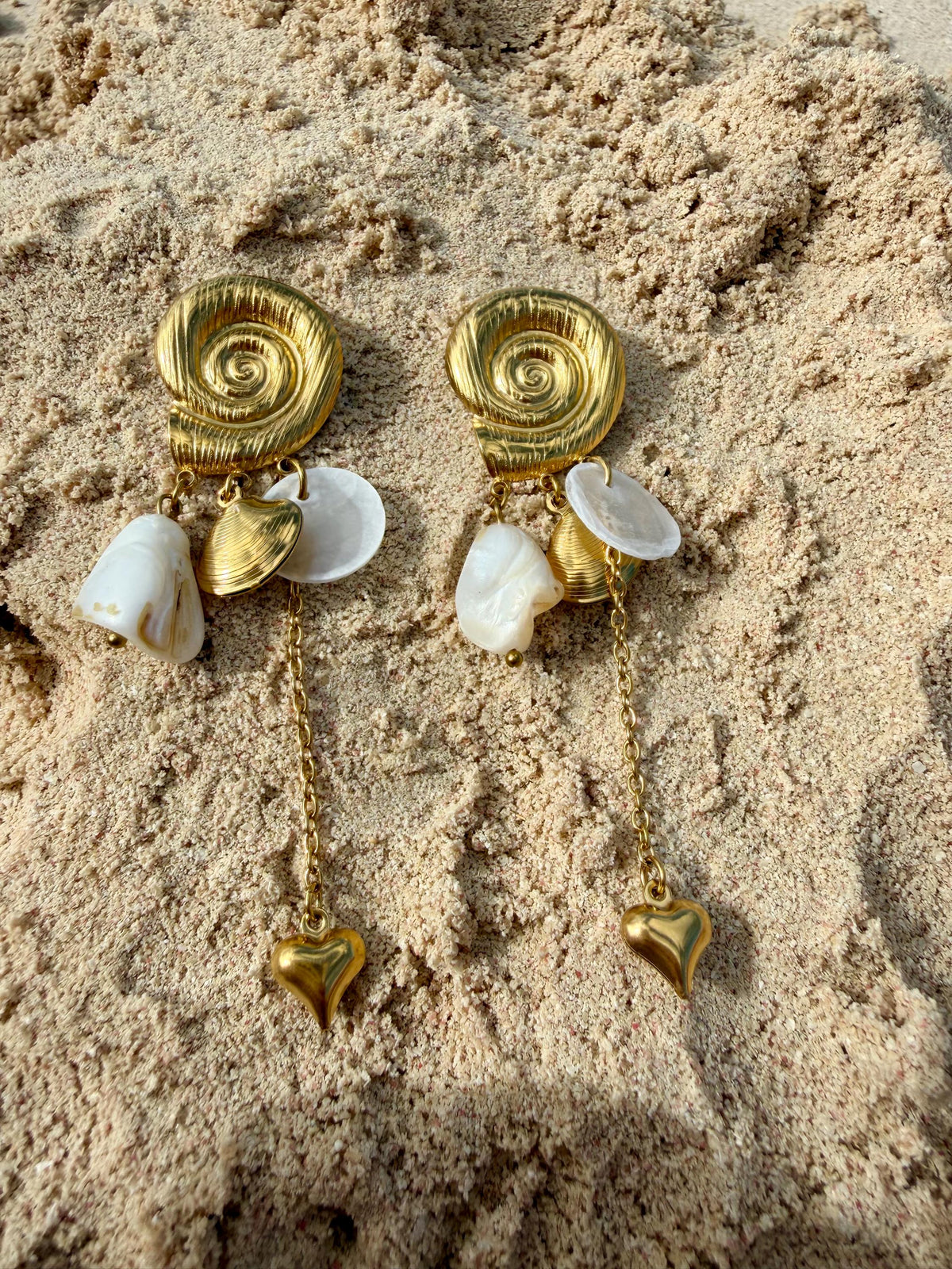 Siren Tides Earrings | Stainless Steel Water Resistant Earrings | Summer Beach Statement Earirngs |