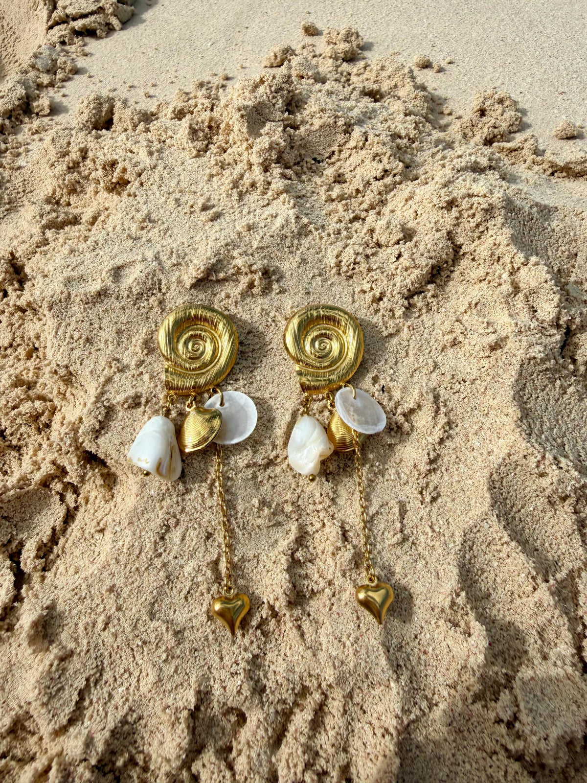 Siren Tides Earrings | Stainless Steel Water Resistant Earrings | Summer Beach Statement Earirngs |