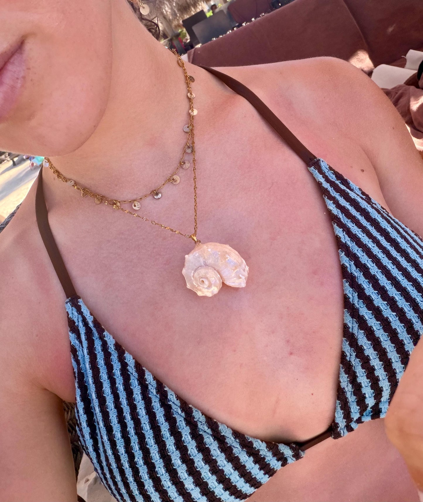 Soleil Shimmer Necklace | Stainless Steel Water Resistant | Ocean Summer Beach Necklace |