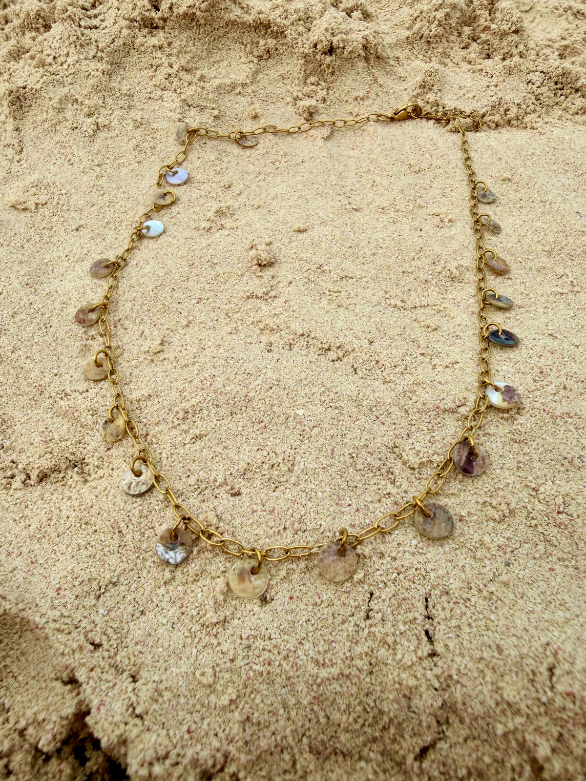 Soleil Shimmer Necklace | Stainless Steel Water Resistant | Ocean Summer Beach Necklace |