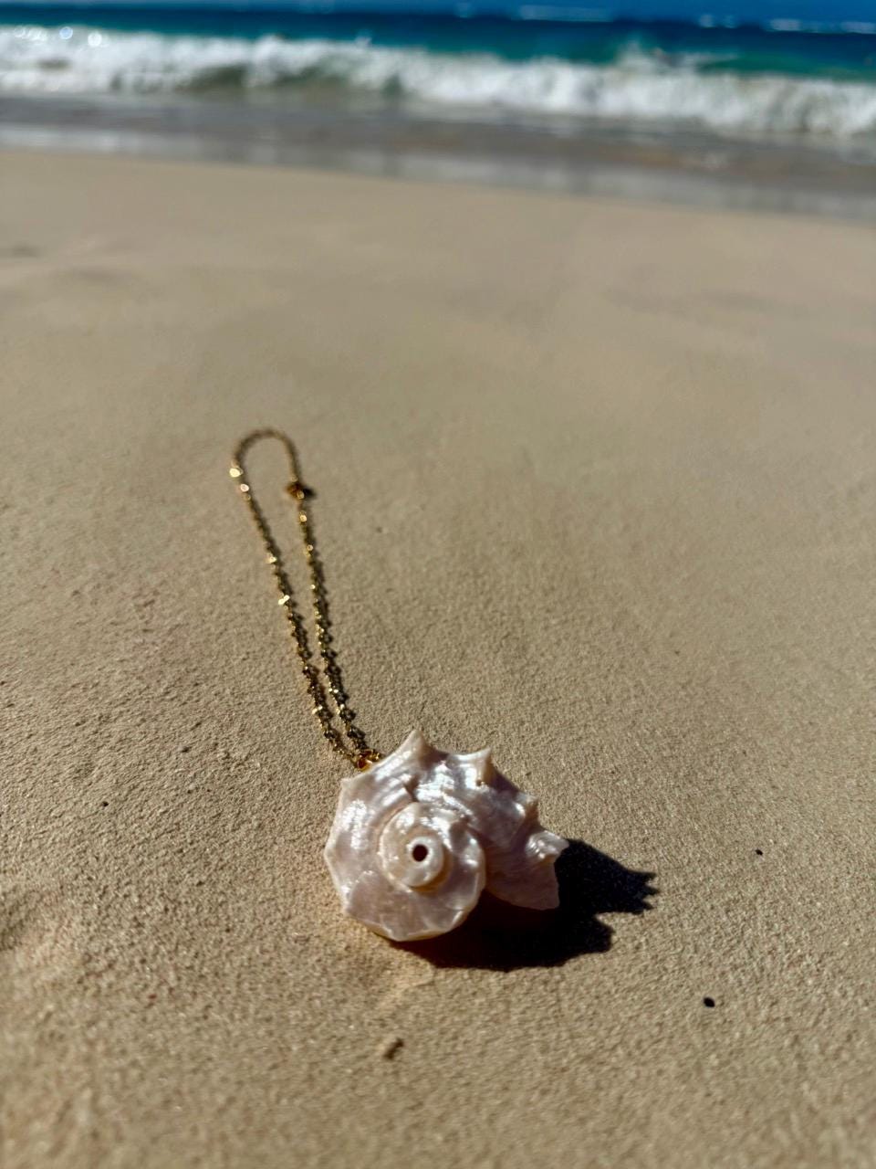 Shoreline Shell Pendant Necklace | Stainless Steel Water Resistant | Summer Ocean Shell Jewelry |