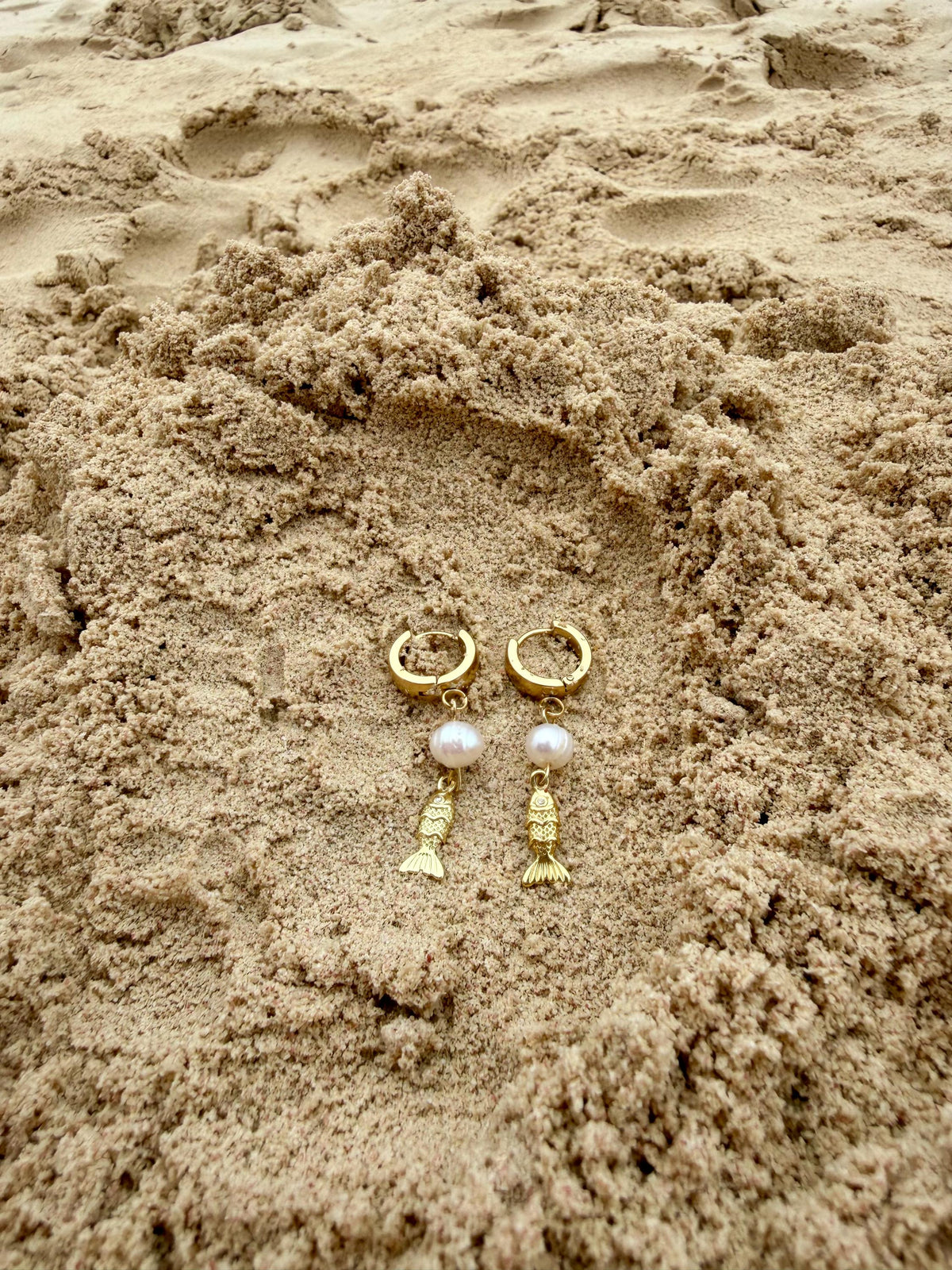 Fisherman's Cove Huggies | Stainless Steel Water Resistant Huggies | Beach Summer Ocean Earrings |