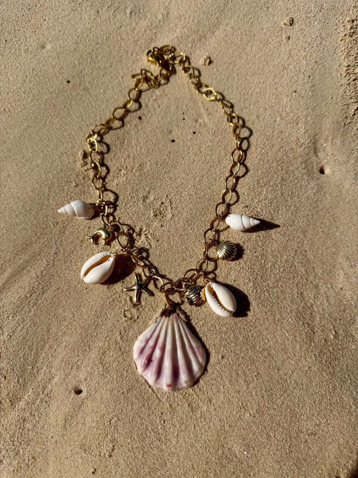 Soleil Charm Necklace | Stainless Steel Water Resistant Necklace | Summer Beach Ocean Necklace |
