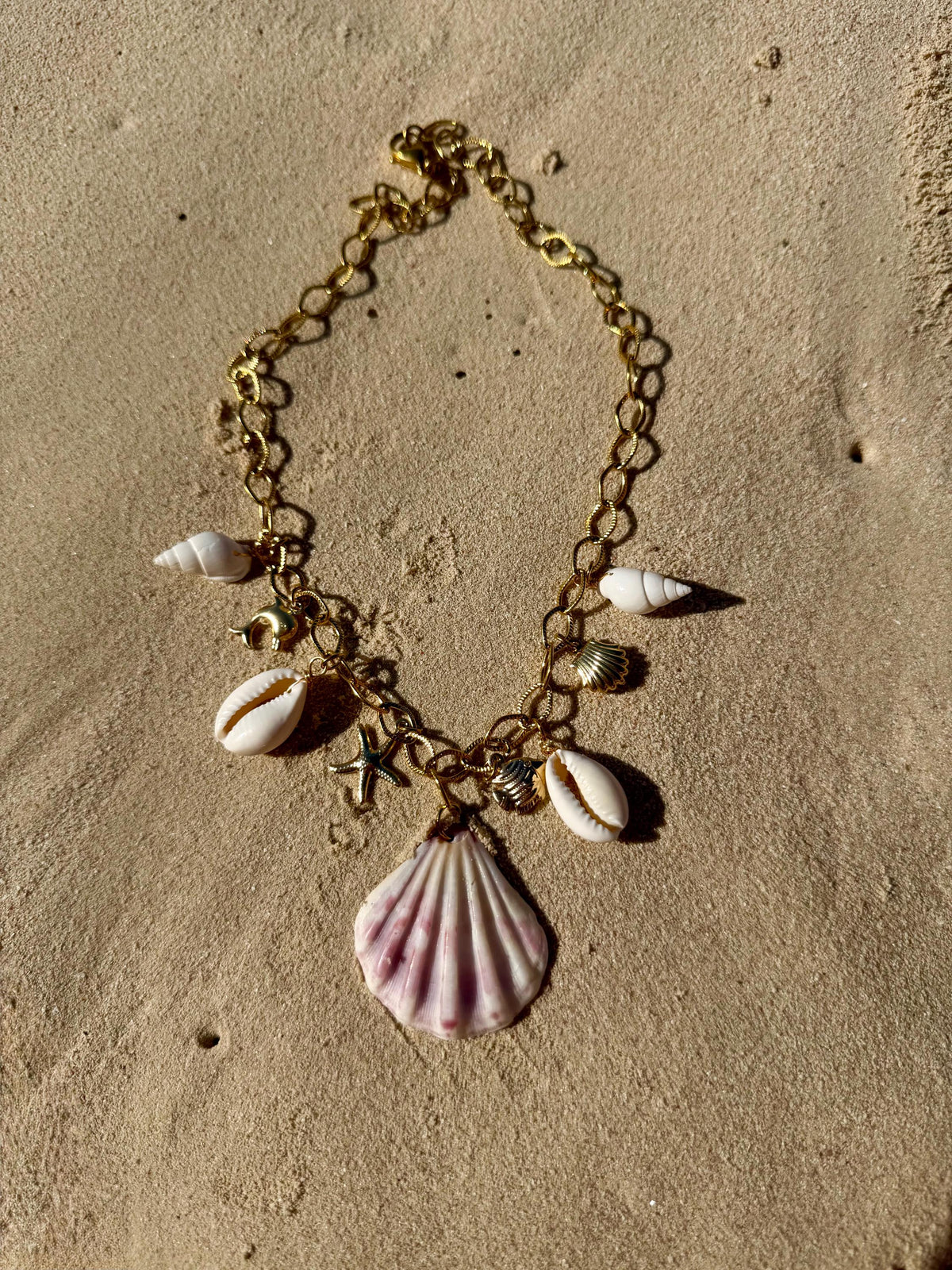 Soleil Charm Necklace | Stainless Steel Water Resistant Necklace | Summer Beach Ocean Necklace |