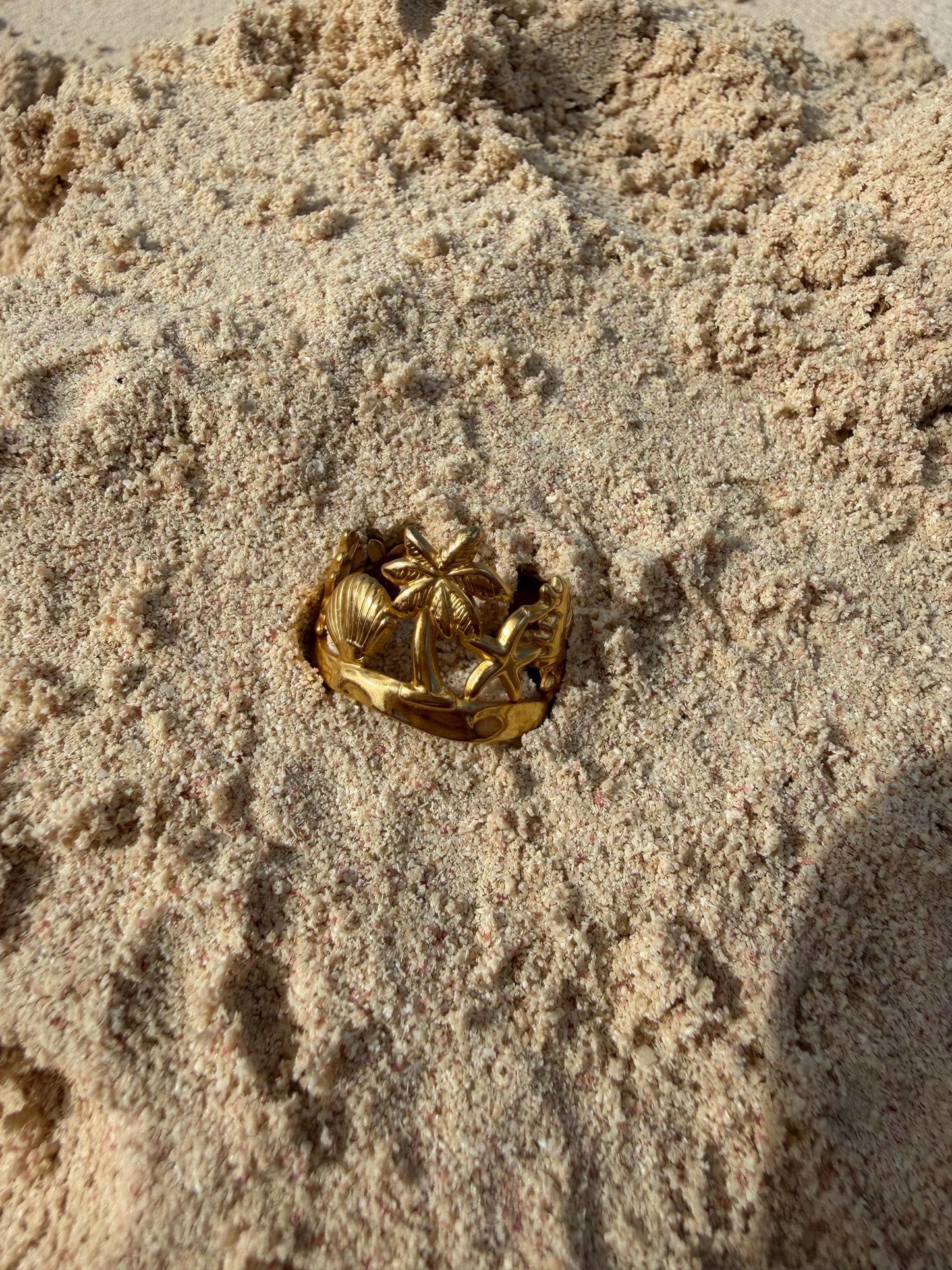 Paradise Ring | Adjustable | Stainless Steel Water Resistant Ring | Summer Ocean Beach Jewelry |