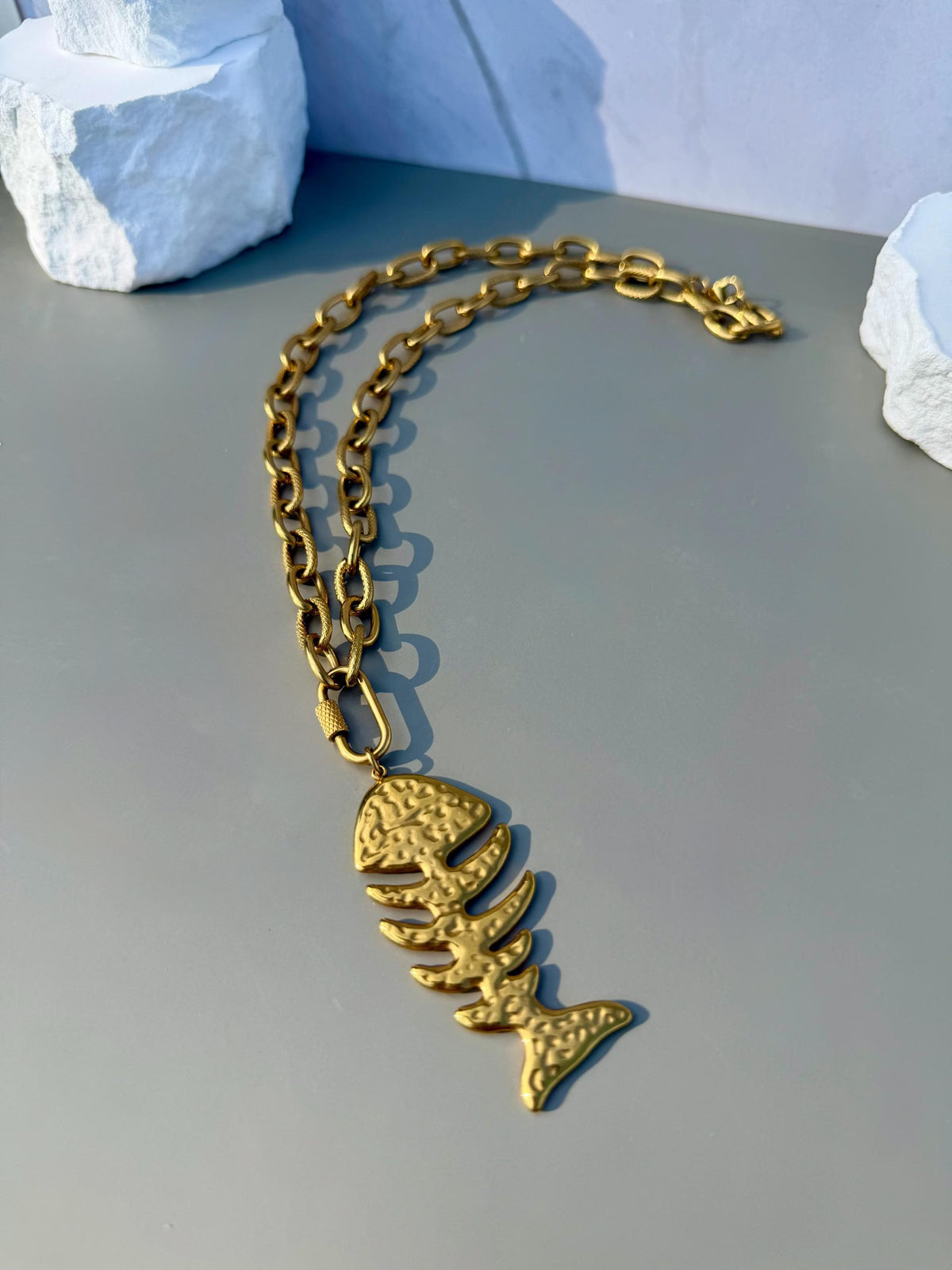 Catch of the Day Necklace | Stainless Steel Fishbone Pendant