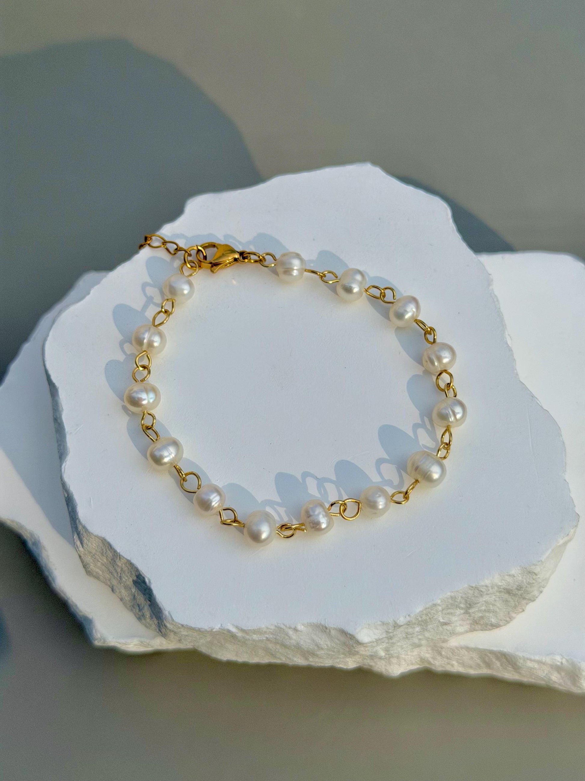 Freshwater Pearl Chain Bracelet | Custom Size Bracelet Length