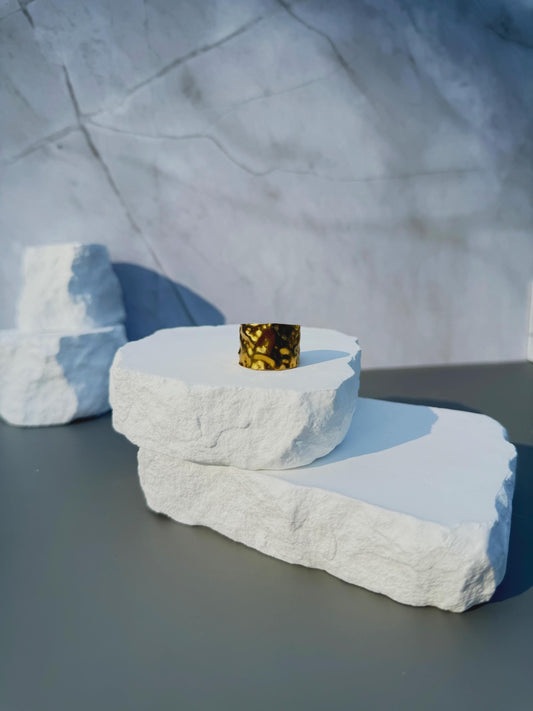 Hammered Wide Band Ring | Adjustable Cuff