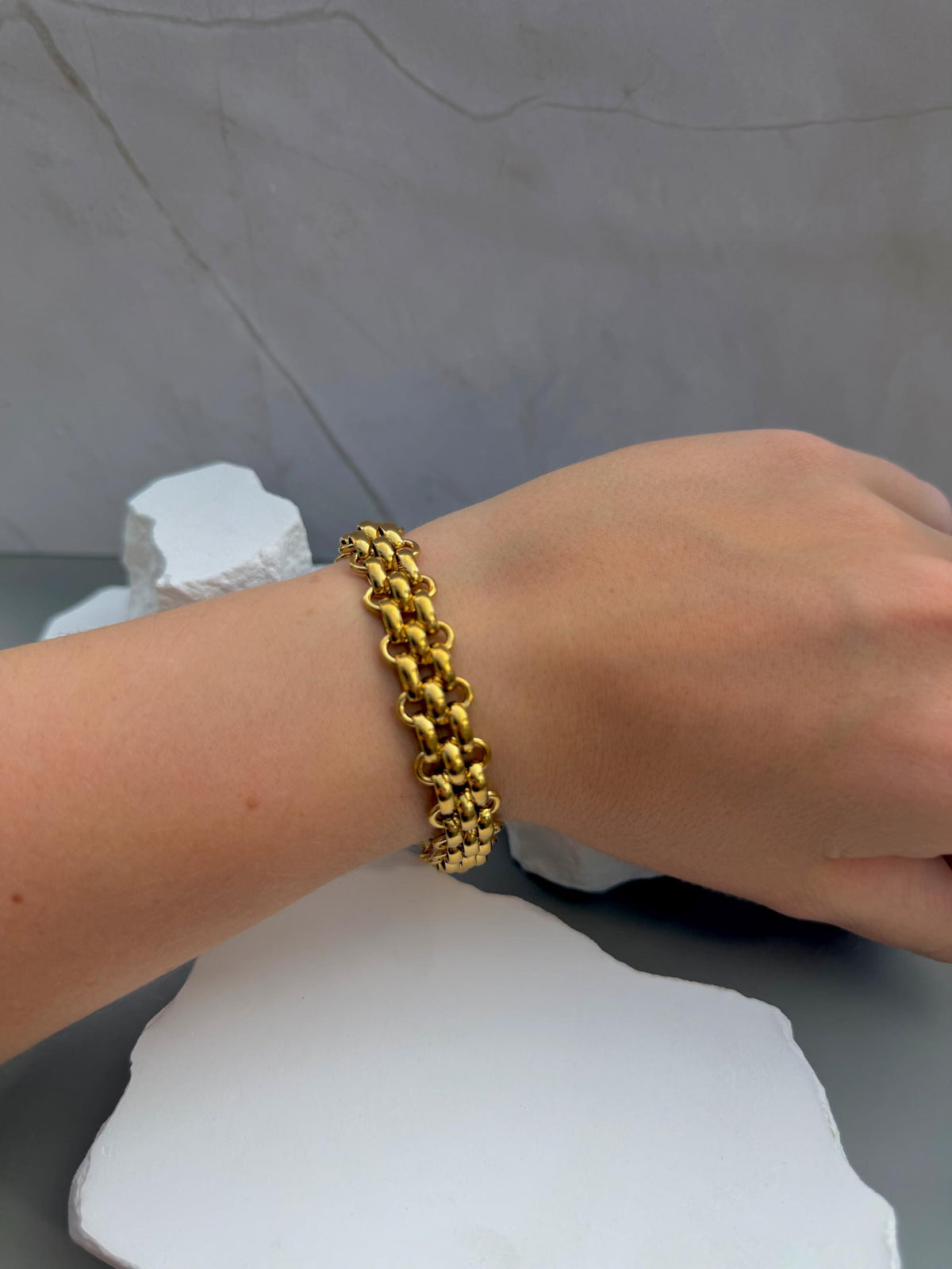 The Panther Link Bracelet | Chunky Stainless Steel Chain | With or Without Pearl Fringe