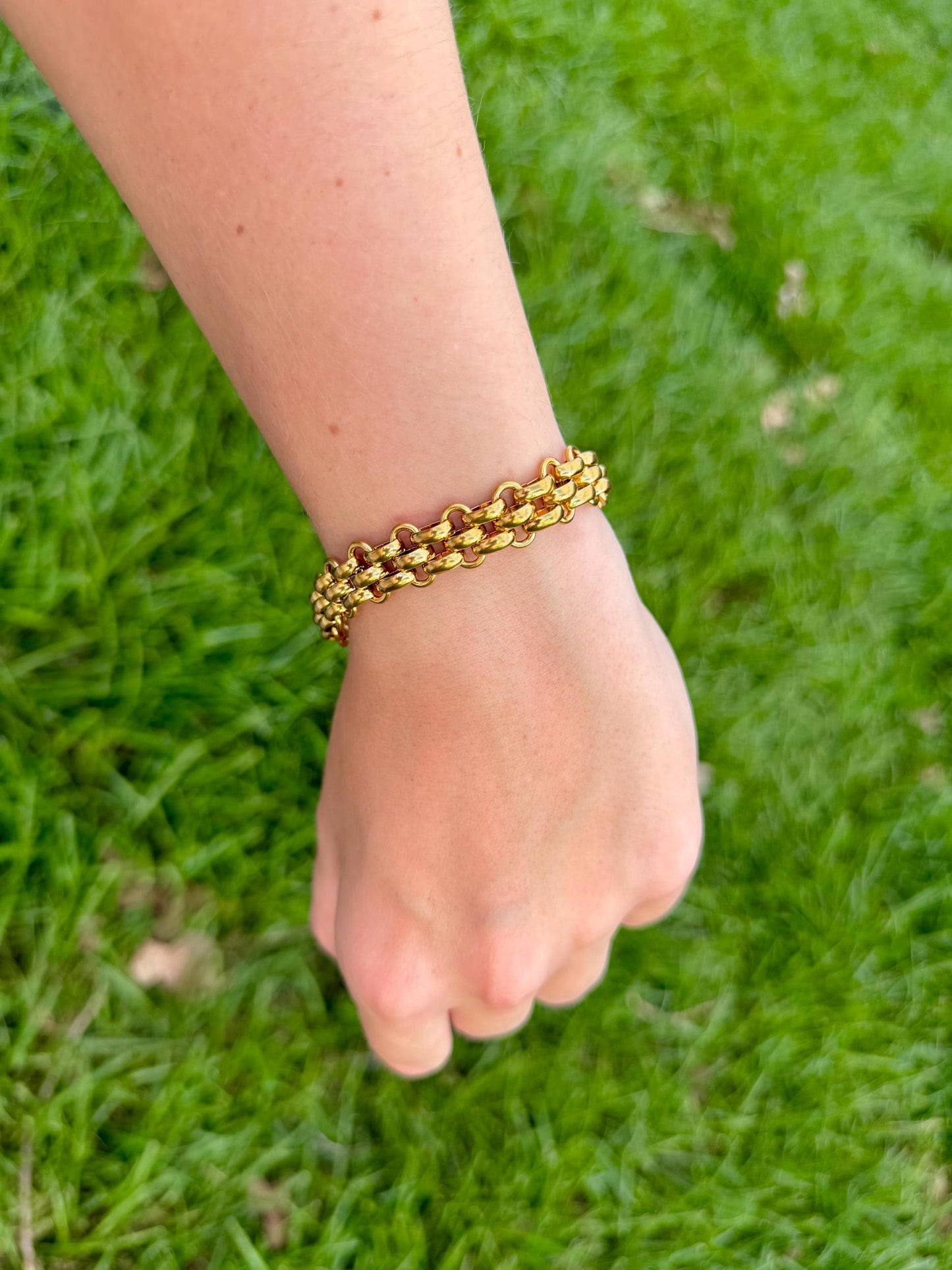 The Panther Link Bracelet | Chunky Stainless Steel Chain | With or Without Pearl Fringe