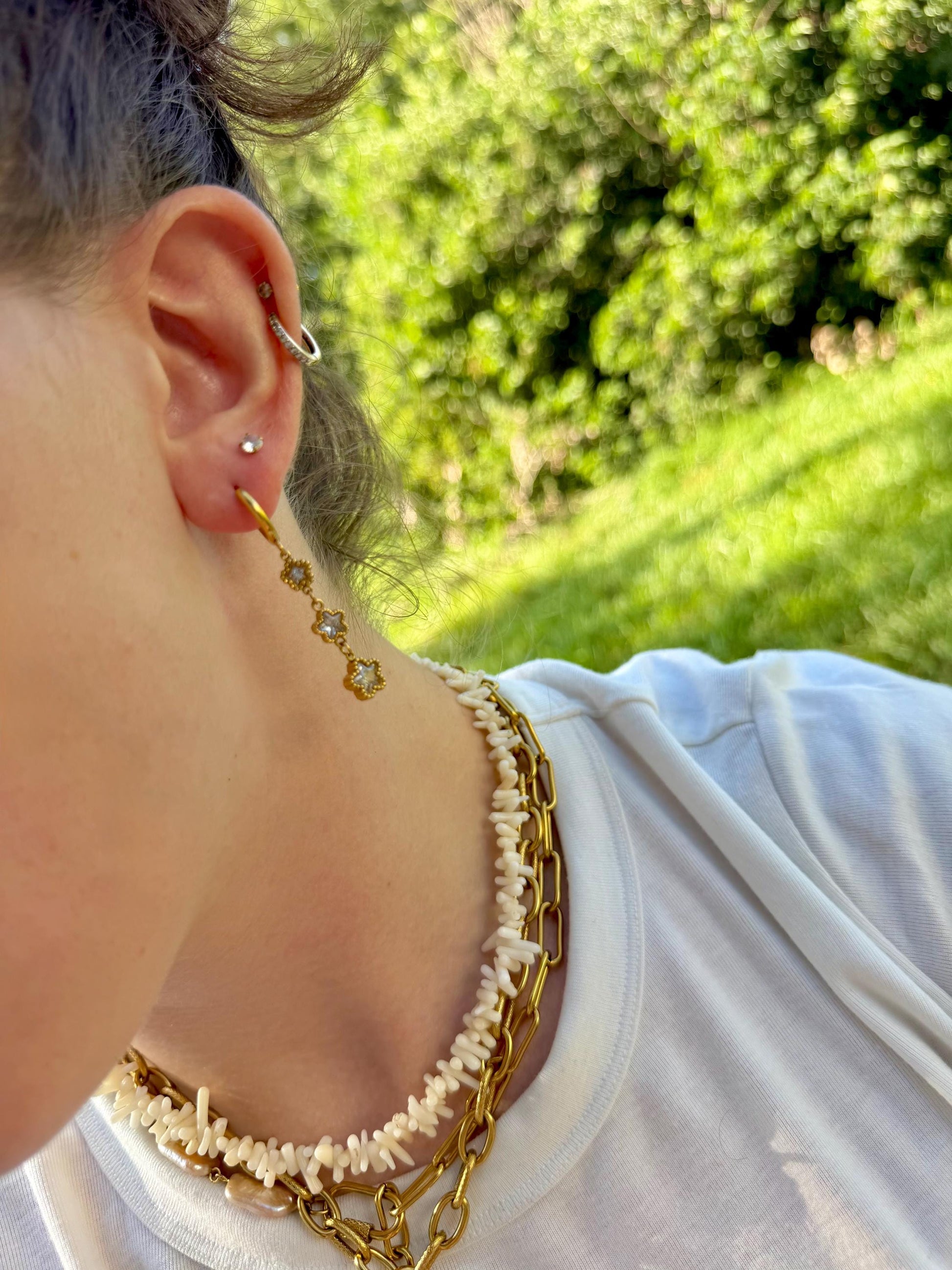 Starlit Trail Earrings | Stainless Steel CZ Star Dangles | Celestial CZ Dainty Jewelry