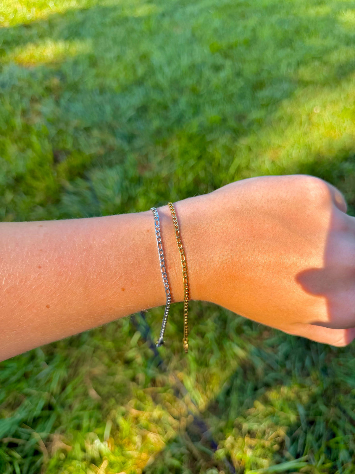 Petite Figaro Chain Bracelet | Stainless Steel Water Resistant | Gold Silver Layering Jewelry