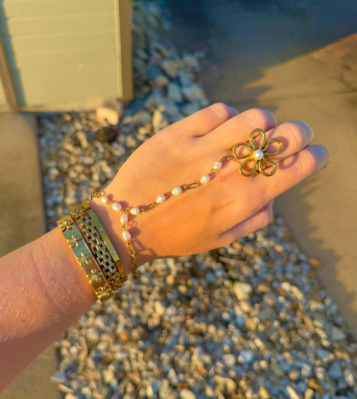 Gold Stacking Bangle | Gold Stainless Steel CZ Bracelet | Hinged Cuff Jewelry