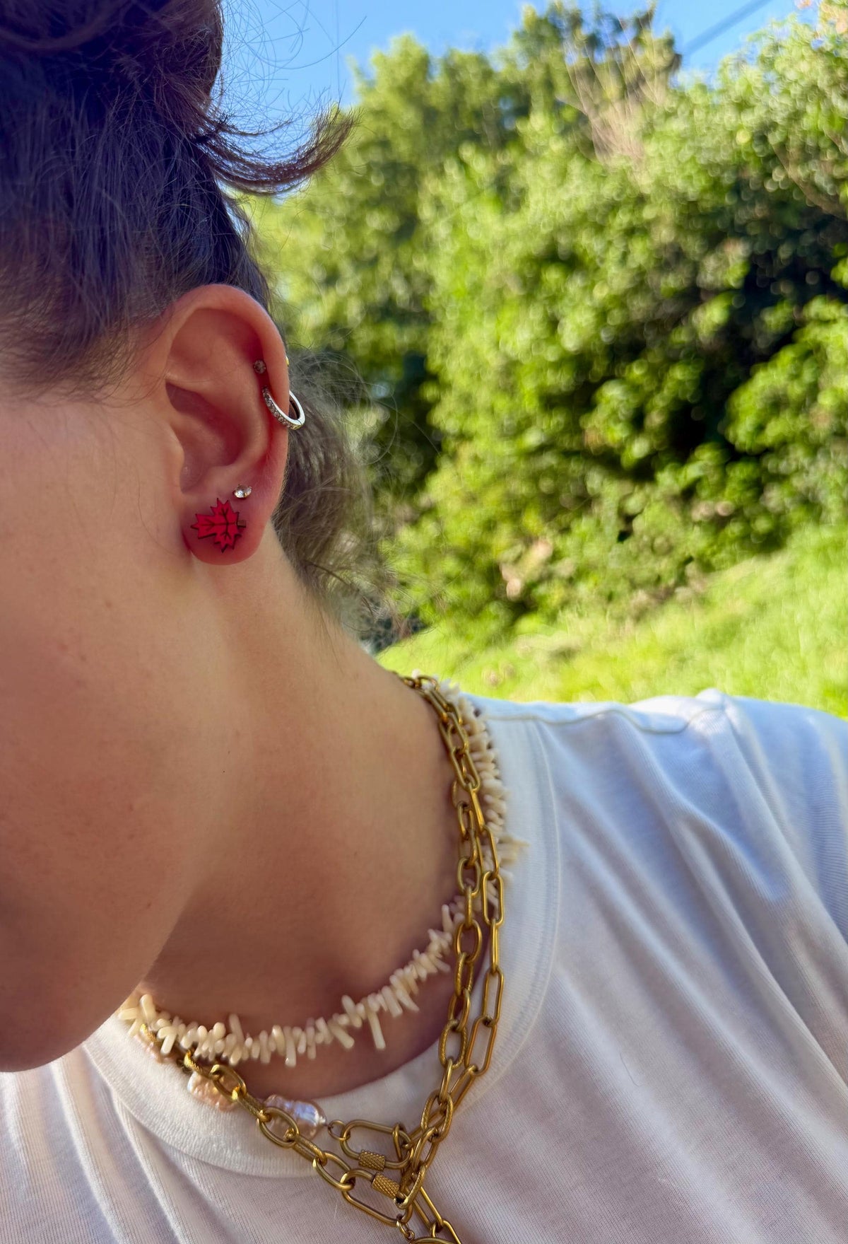 Fall Stud Earrings | Maple Leaf Ghost Pumpkin Studs | Stainless Steel Posts
