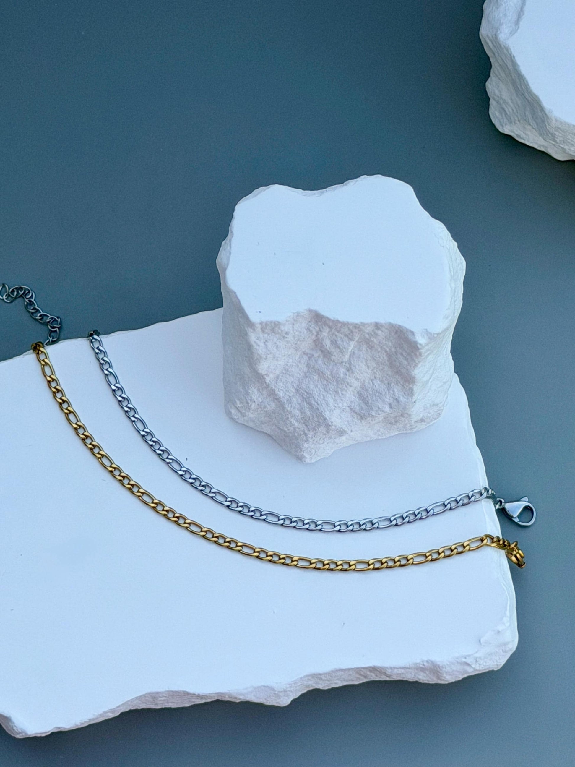Petite Figaro Chain Bracelet | Stainless Steel Water Resistant | Gold Silver Layering Jewelry