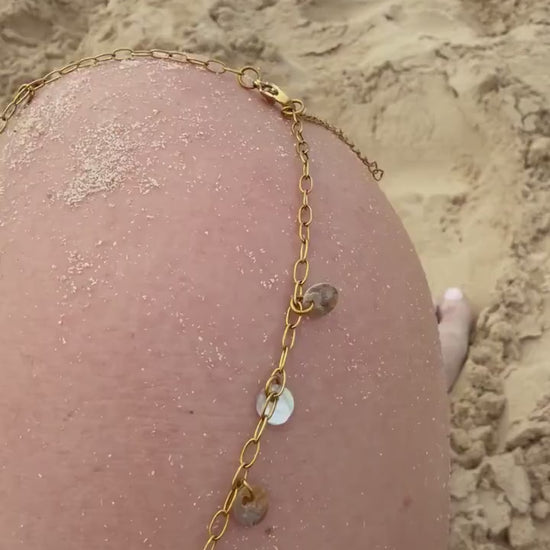 Soleil Shimmer Necklace | Stainless Steel Water Resistant | Ocean Summer Beach Necklace |