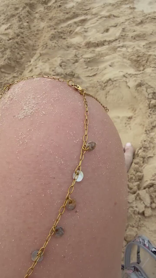 Soleil Shimmer Necklace | Stainless Steel Water Resistant | Ocean Summer Beach Necklace |