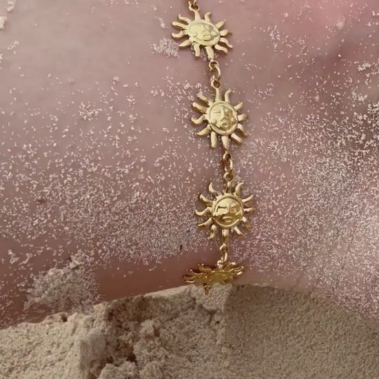 Solstice Anklet | Stainless Steel Water Resistant | Summer Ocean Beach Jewelry |