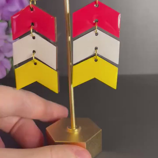 Chiefs Inspired Wood Arrow Earrings | Wooden Lightweight Earrings | Kansas City | Arrow Earrings | KC Local | Game Day Earrings |