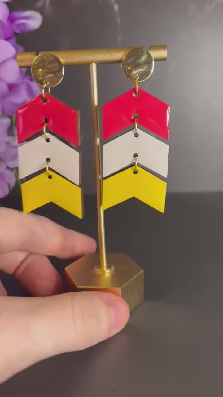 Chiefs Inspired Wood Arrow Earrings | Wooden Lightweight Earrings | Kansas City | Arrow Earrings | KC Local | Game Day Earrings |