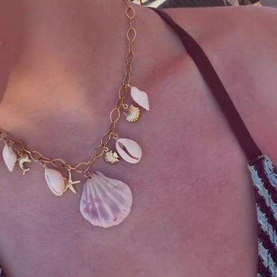 Soleil Charm Necklace | Stainless Steel Water Resistant Necklace | Summer Beach Ocean Necklace |