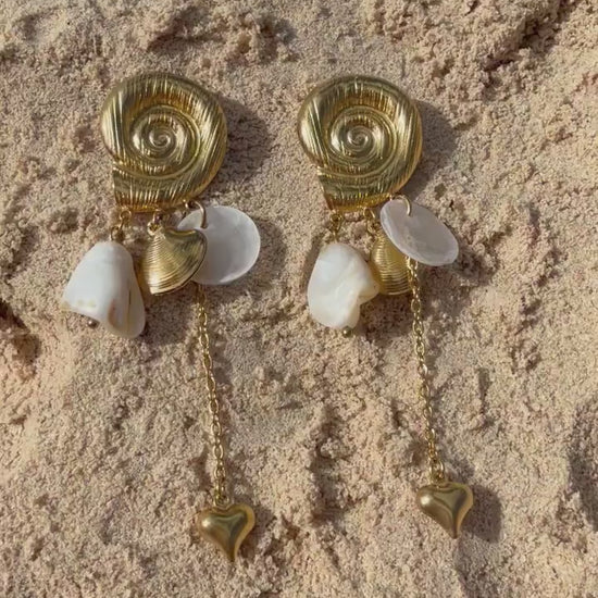 Siren Tides Earrings | Stainless Steel Water Resistant Earrings | Summer Beach Statement Earirngs |