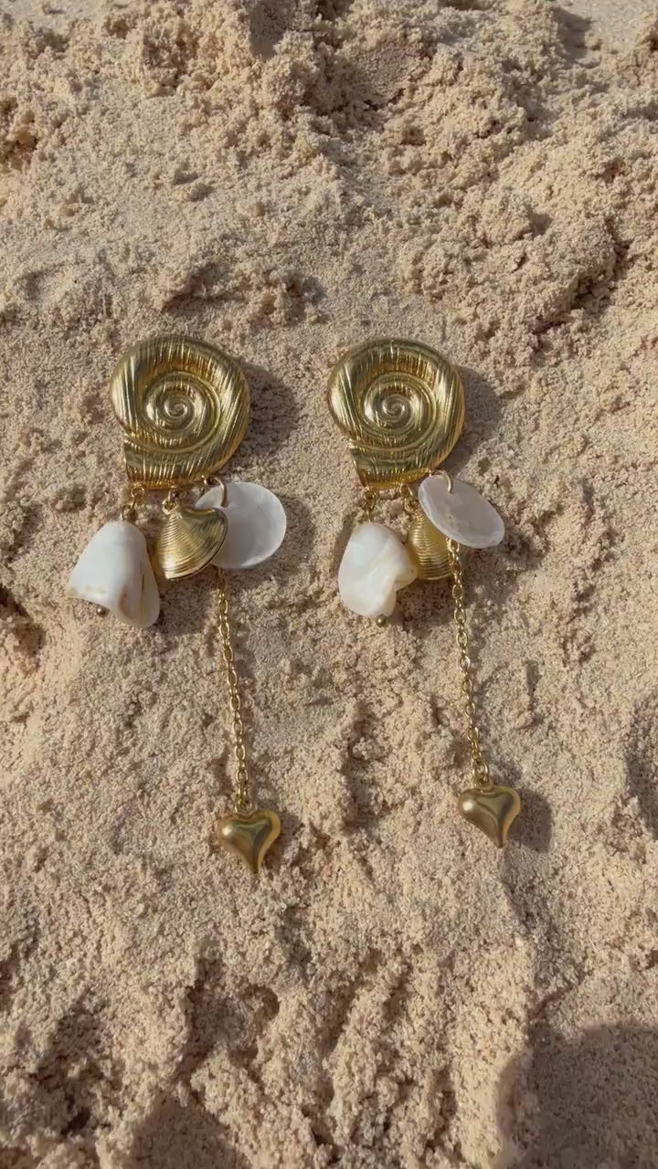 Siren Tides Earrings | Stainless Steel Water Resistant Earrings | Summer Beach Statement Earirngs |