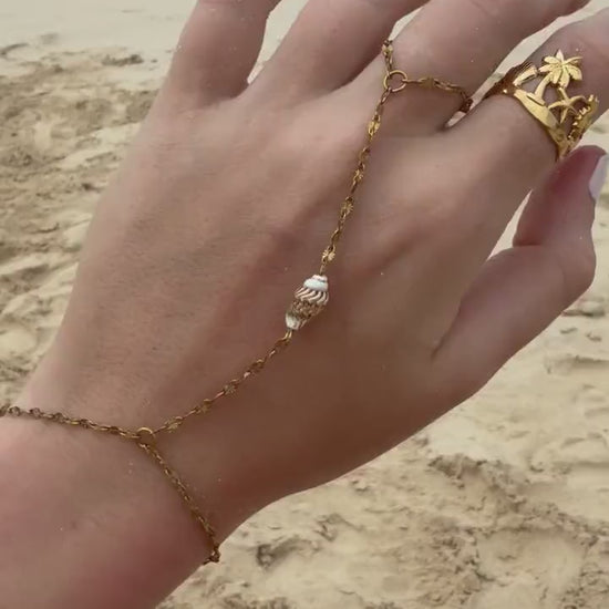 Drift Shell Hand Chain | Stainless Steel Water Resistant | Summer Ocean Shell Hand Chain |