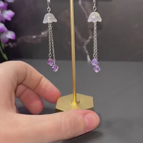 Custom Color Jellyfish Dangle Earrings | Silver or Gold Hardware | Ocean Jellyfish Lightweight Earrings | Dainty Cute Earrings for Women |