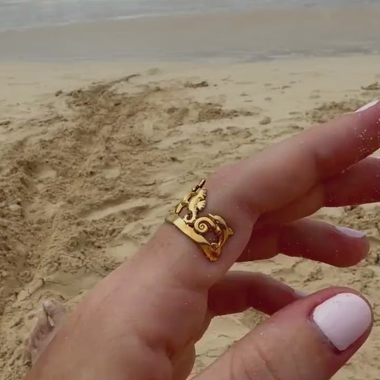 Paradise Ring | Adjustable | Stainless Steel Water Resistant Ring | Summer Ocean Beach Jewelry |