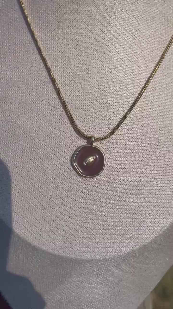 Stainless Steel Football Charm Necklace | Dainty Football Charm | Football Game Pendant Necklace | Snake Chain | Gifts for Football Fans |