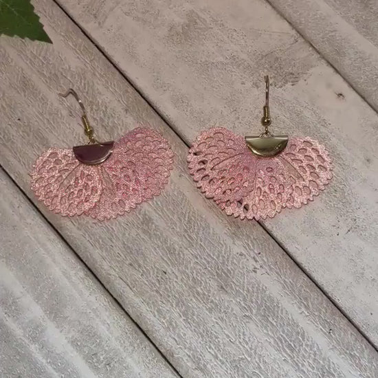 Faux Leather Fan Shape Tassel Earrings | Tassel Silk Fan Earrings | Gold Earrings for Women | Fringe Tassel Earrings Colorful | Suede Fan |