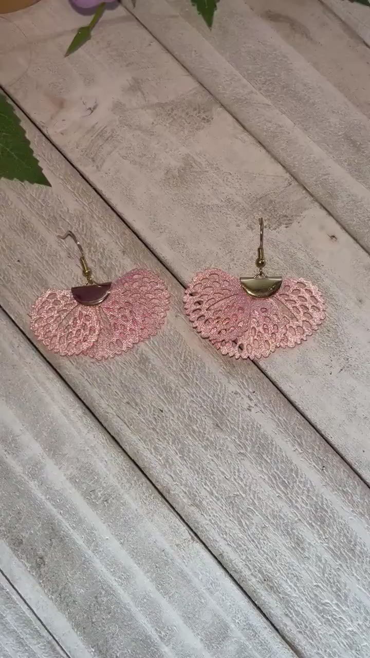 Faux Leather Fan Shape Tassel Earrings | Tassel Silk Fan Earrings | Gold Earrings for Women | Fringe Tassel Earrings Colorful | Suede Fan |